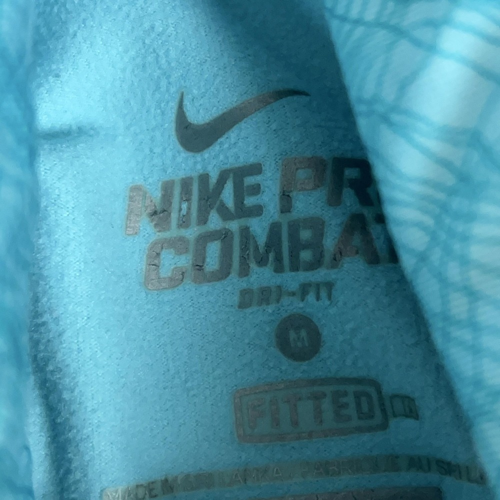 Nike Pullover Womens Medium Blue Pro Combat Dri-FIT 1/4 Zip Long Sleeve Top - Picture 4 of 9